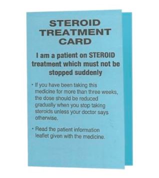 Steroid treatment cards - inhalers